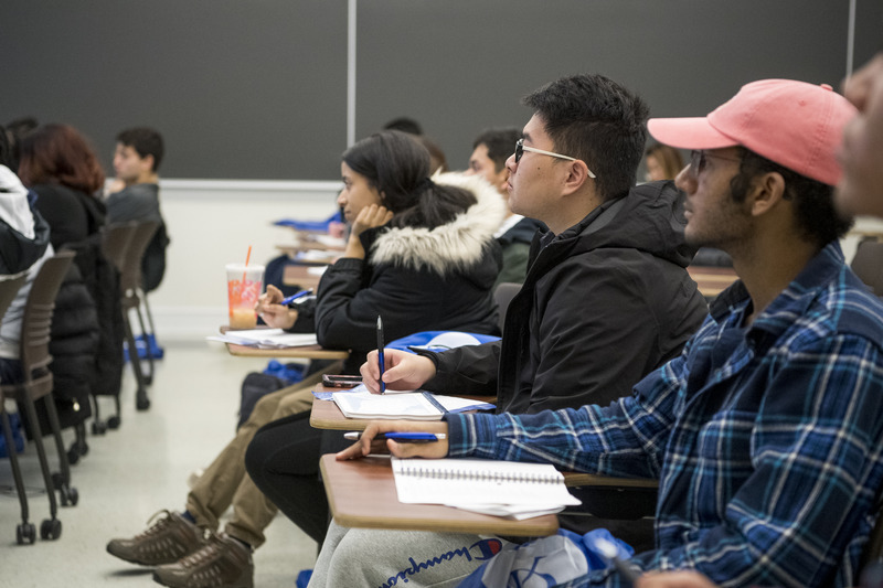 NSO - International Student Orientation - 2.7.20 Students listening in a classroom setting